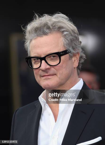 Colin Firth attends the UK Premiere of "Operation Mincemeat" at The Curzon Mayfair on April 12, 2022 in London, England.