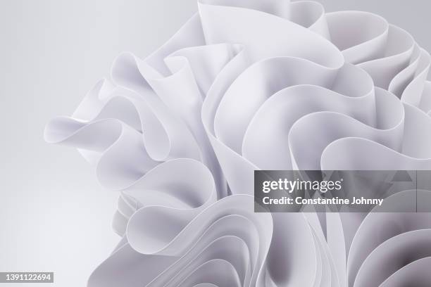 abstract white wavy background - curva forma fotografías e imágenes de stock