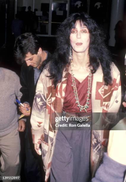 Singer/Actress Cher and boyfriend Rob Camilletti attend the "Waiting for Godot" Off-Broadway Play Performance on November 4, 1988 at the Mitzi E....