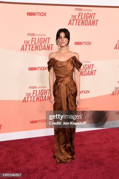 Callie Hernandez attends the Los Angeles Season 2 Premiere of the HBO Max Original Series "The Flight Attendant" at Pacific Design Center on April...