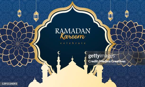 ilustrações de stock, clip art, desenhos animados e ícones de arabic ornamental patterned background of islamic mosque, design greeting card for ramadan kareem - islamismo