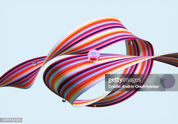 abstract multi coloured twisted ribbon - verdreht stock-fotos und bilder