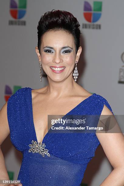 Claudia Trejos arrives at Univision's Premio Lo Nuestro a La Musica Latina at American Airlines Arena on February 16, 2012 in Miami, Florida.