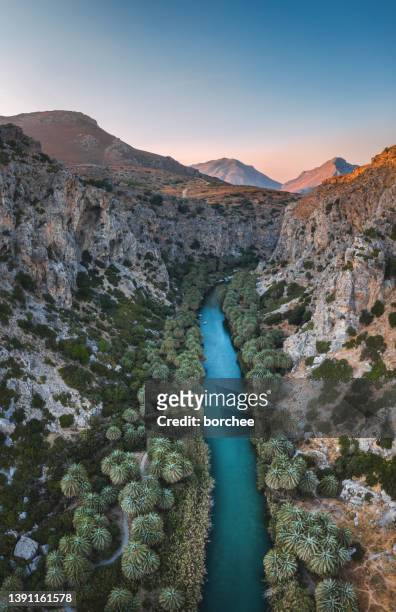 preveli gorge, crete - crete rethymnon stock pictures, royalty-free photos & images