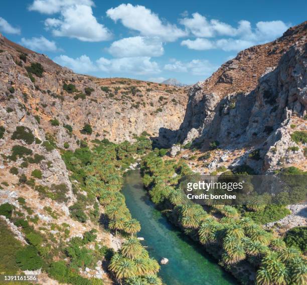 preveli gorge, crete - crete scenics stock pictures, royalty-free photos & images