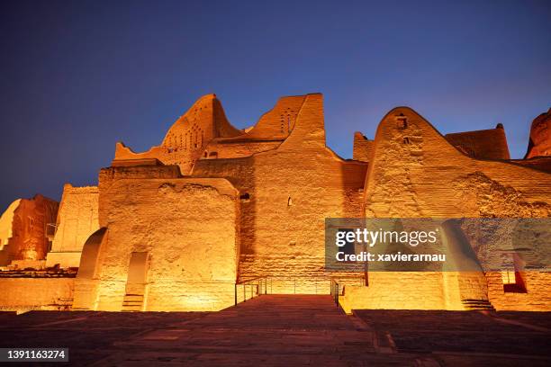 illuminated salwa palace at twilight - adobe stock pictures, royalty-free photos & images