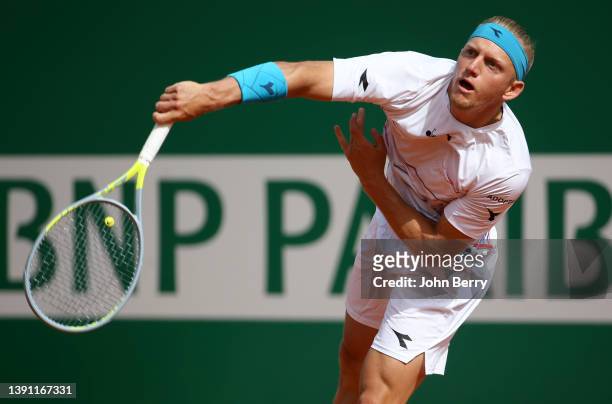 Alejandro Davidovich Fokina of Spain during day three of the Rolex Monte-Carlo Masters, an ATP Masters 1000 tournament held at the Monte-Carlo...