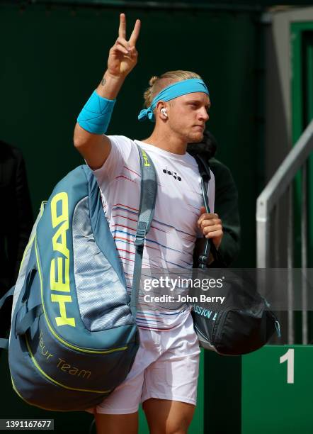 Alejandro Davidovich Fokina of Spain during day three of the Rolex Monte-Carlo Masters, an ATP Masters 1000 tournament held at the Monte-Carlo...