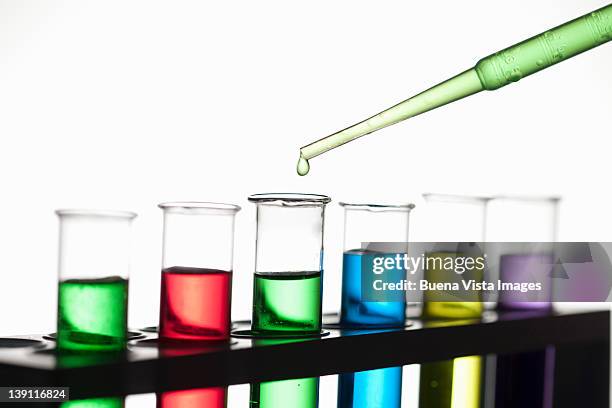 test tubes in a laboratory - chemistry set stock pictures, royalty-free photos & images