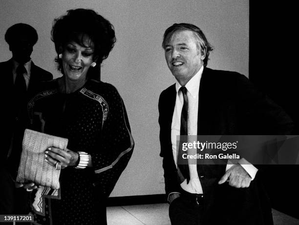 Socialite Pat Buckley and William F. Buckley attend the screening of "Beacon Hill" on July 29, 1975 at CBS TV Studios in New York City.