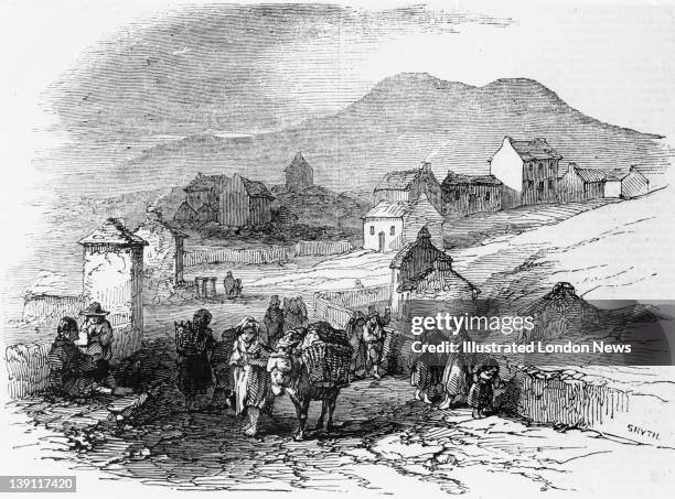 Villagers at Waterville, County Kerry, Ireland during the Great Famine, Ireland, 1846. Original publication: Illustrated London News - pub 10th...