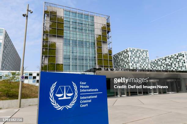 Den Haag, Netherlands, : general view outside of the International Criminal Court on March 29, 2022 in Den Haag, Netherlands.