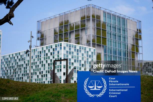 Den Haag, Netherlands, : general view outside of the International Criminal Court on March 29, 2022 in Den Haag, Netherlands.