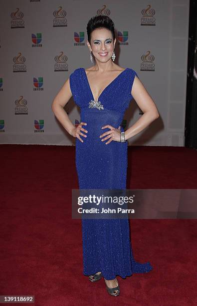 Claudia Trejos arrives at the Premio Lo Nuestro a La Musica Latina at American Airlines Arena on February 16, 2012 in Miami, Florida.