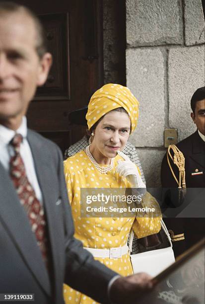 Queen Elizabeth II and Prince Philip during their state visit to Mexico, 1975.