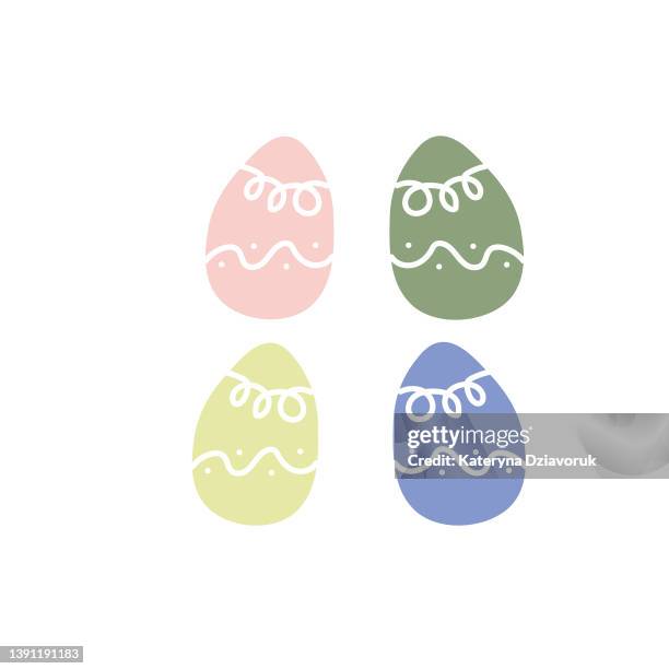 easter eggs set - easter egg icon stock pictures, royalty-free photos & images