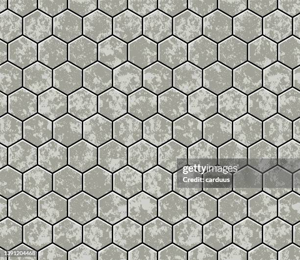 seamless honeycomb grunge pattern - damaged shingles stock illustrations