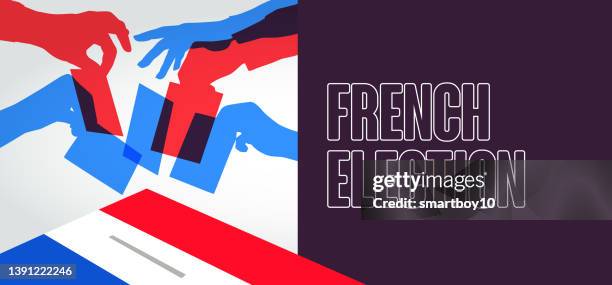 french election - ballot box stock illustrations