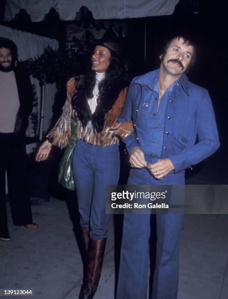 Singer Sonny Bono and girlfriend Susie Coelho on March 4, 1976 dine at Chianti Restaurant in Los Angeles, California.