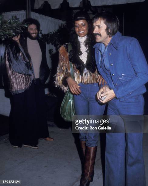Singer Sonny Bono and girlfriend Susie Coelho on March 4, 1976 dine at Chianti Restaurant in Los Angeles, California.