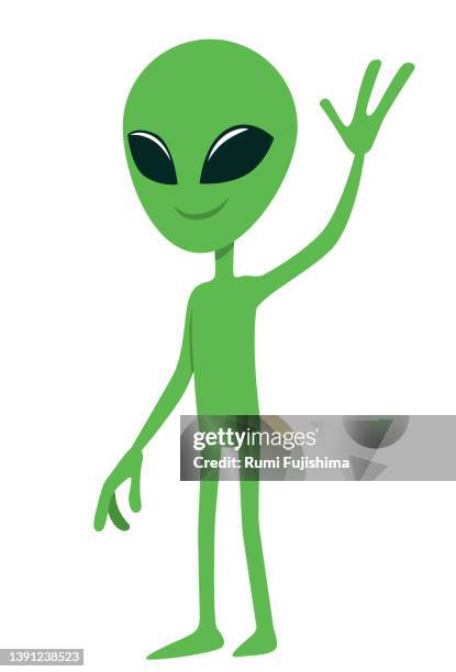 stockillustraties, clipart, cartoons en iconen met friendly alien - cartoon stock illustrations