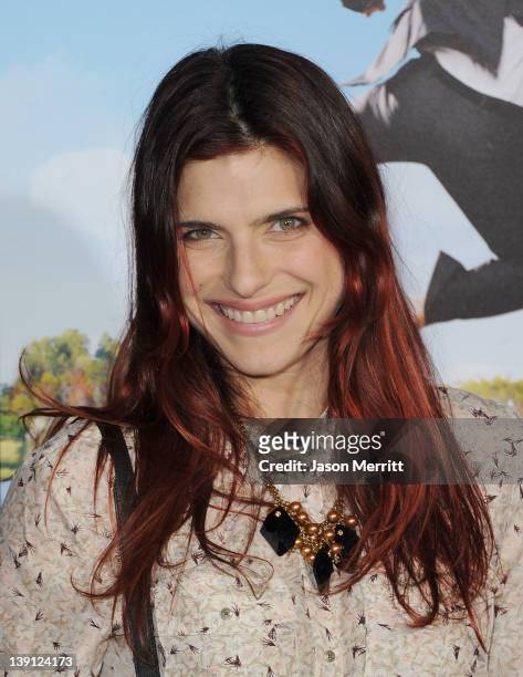 Actress Lake Bell arrives at the premiere of Universal Pictures' 'Wanderlust' held at Mann Village Theatre on February 16, 2012 in Westwood,...