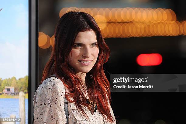 Actress Lake Bell arrives at the premiere of Universal Pictures' 'Wanderlust' held at Mann Village Theatre on February 16, 2012 in Westwood,...
