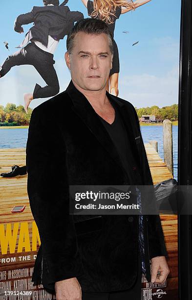 Actor Ray Liotta arrives at the premiere of Universal Pictures' 'Wanderlust' held at Mann Village Theatre on February 16, 2012 in Westwood,...
