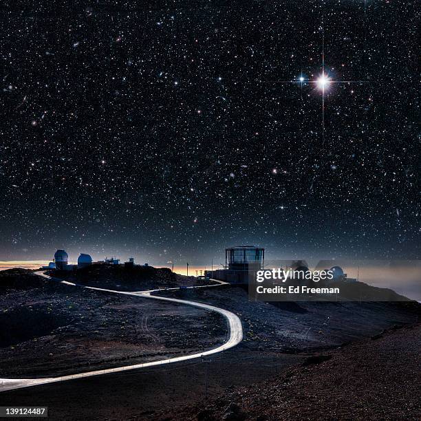 haleakala observatories, maui - observatory stock pictures, royalty-free photos & images