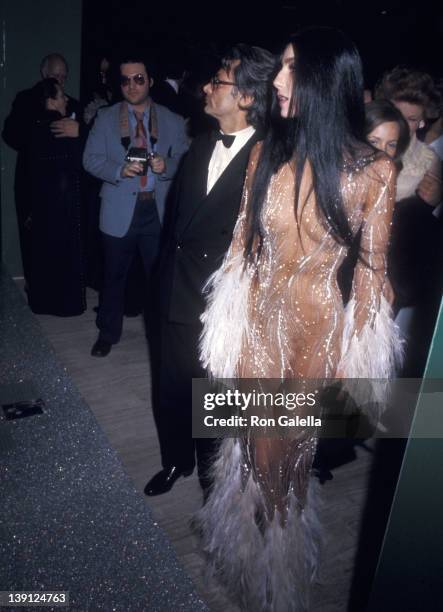 Photographer Richard Avedon and singer Cher attend The Metropolitan Museum of Art's Costume Insitute Gala Exhibition "Romantic and Glamorous...