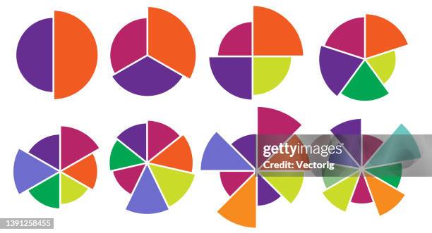 bildbanksillustrationer, clip art samt tecknat material och ikoner med colorful pie chart collection - tårtdiagram