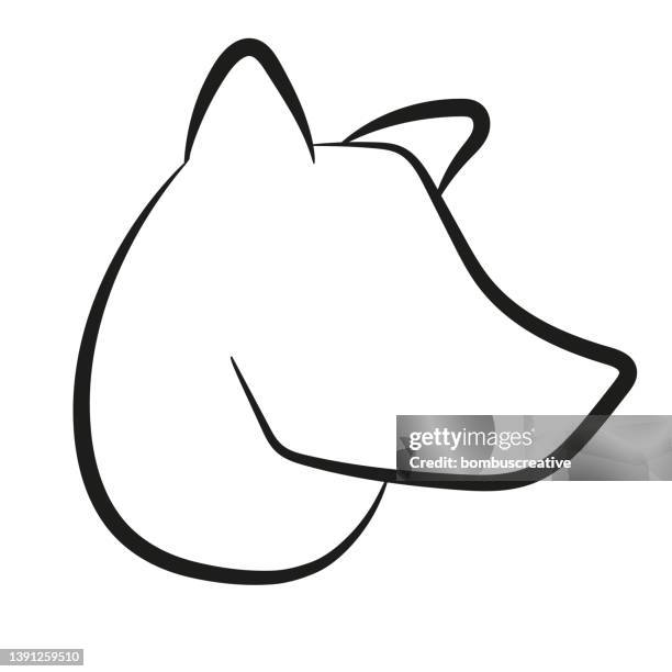 dog line art - dog line art stock illustrations