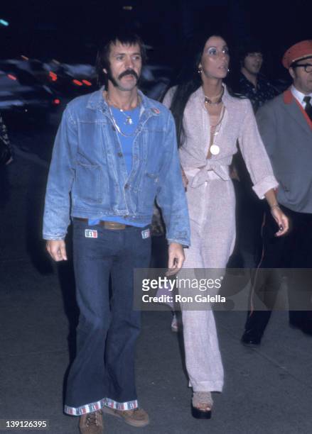 Singer Sonny Bono and singer Cher on May 6, 1973 sighting at the St. Regis Hotel in New York City.