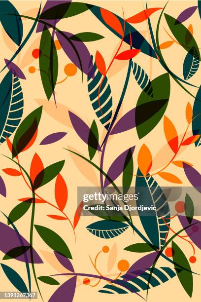 floral pattern - banana leaf wallpaper stock illustrations