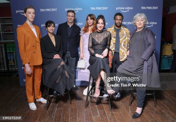 Harry Trevaldwyn, Hiftu Quasem, Jack Davenport, Rebecca Humphries, Lydia Leonard, Prasanna Puwanarajah and Maggie Steed attend the "Ten Percent"...