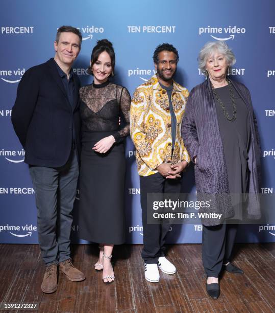 Jack Davenport, Lydia Leonard, Prasanna Puwanarajah and Maggie Steed attend the "Ten Percent" press launch at the Picturehouse Central on April 13,...