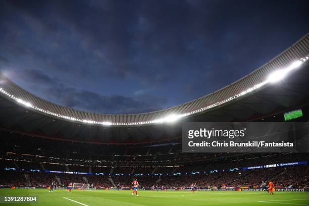 General view of the Wanda Metropolitano during the UEFA Champions League Quarter Final Leg Two match between Atlético Madrid and Manchester City at...