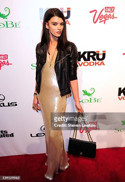 Sports Illustrated swimsuit model Crystal Renn arrives for Club SI Swimsuit at the Pure Nightclub at Caesars Palace on February 16, 2012 in Las...