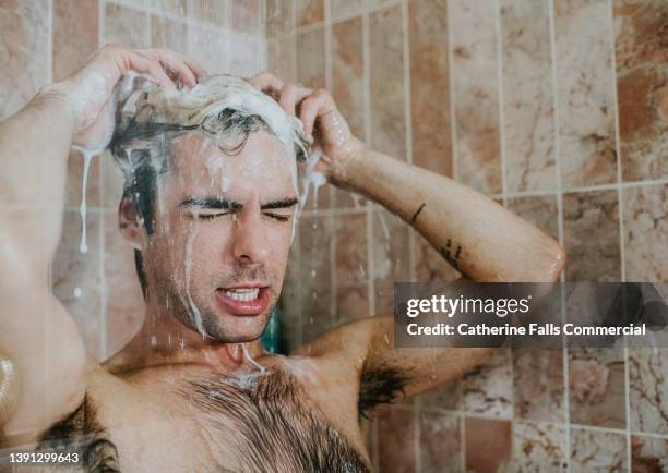 a man - male hair removal stockfoto's en -beelden