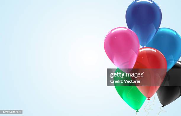 realistic balloon - surprise party stock illustrations