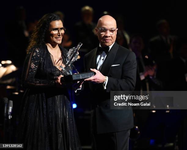 Patricia Blanchet presents Darren Walker with the the Ed Bradley Award for Leadership, at the 2022 Jazz At Lincoln Center Gala, Body and Soul:...