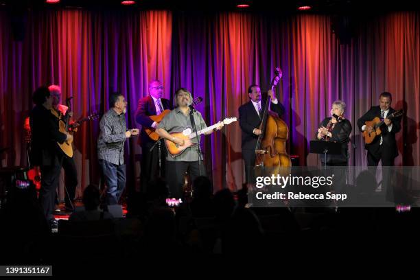 Willie Garcia “Little Willie G”, Mark Guerrero and Geree Gonzalez perform at The Sounds of East LA and the Chicano Movement at The GRAMMY Museum on...