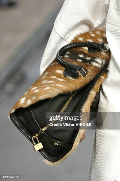 Model walks the runway at the Proenza Schouler Fall 2012 fashion show during Mercedes-Benz Fashion Week on February 15, 2012 in New York City.