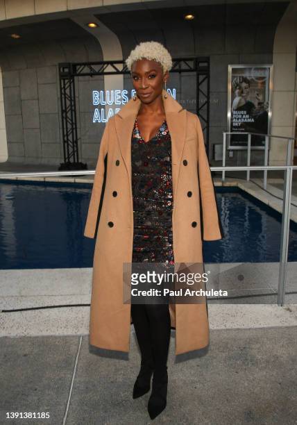 Actress Angelica Ross attends the opening night performance of "Blues For An Alabama Sky" at Mark Taper Forum on April 13, 2022 in Los Angeles,...