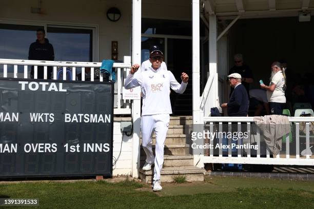 Zac Crawley of Kent exits the pavilion during the LV= Insurance County Championship match between Kent and Lancashire at The Spitfire Ground on April...