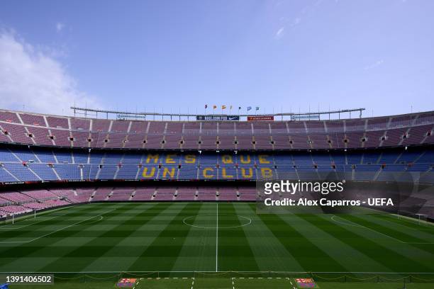 General view of the stadium ahead of the UEFA Europa League Quarter Final Leg Two match between FC Barcelona and Eintracht Frankfurt at Camp Nou on...