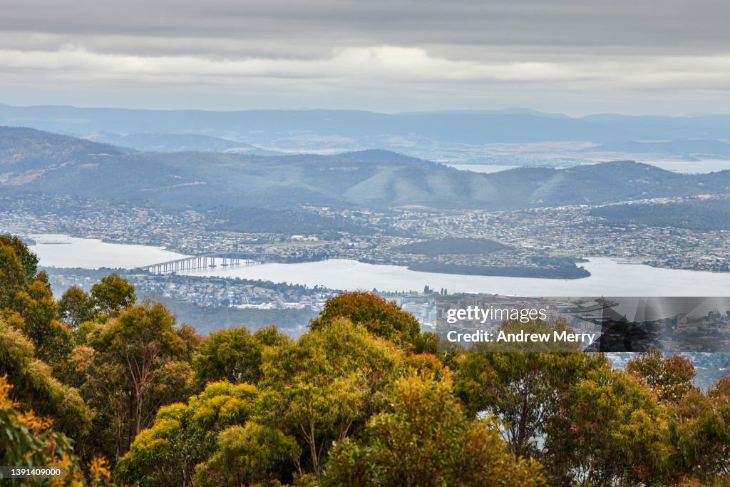 Hobart and River Derwent, view from Mount Wellington