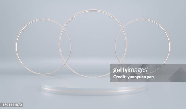3d rendering exhibition background - illuminated ring stock pictures, royalty-free photos & images