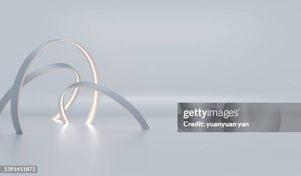 3d rendering exhibition background - illuminated ring stock pictures, royalty-free photos & images