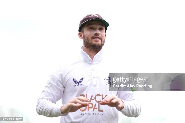 Ollie Robinson, Captain and Wicket Keeper of Kent before the afternoon session during the LV= Insurance County Championship match between Kent and...